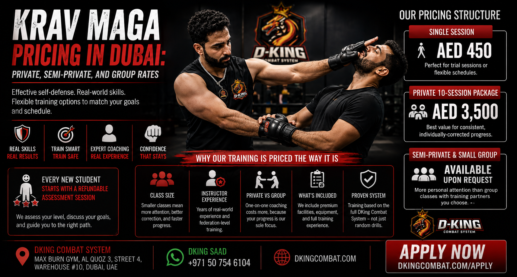 Krav Maga Pricing in Dubai - Private, Semi-Private, and Group Rates